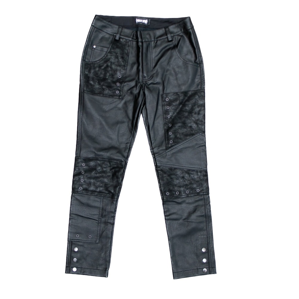 Darker Wavs XS Black Faux Leather Moto Pants Gothic Punk‎ Utility Biker